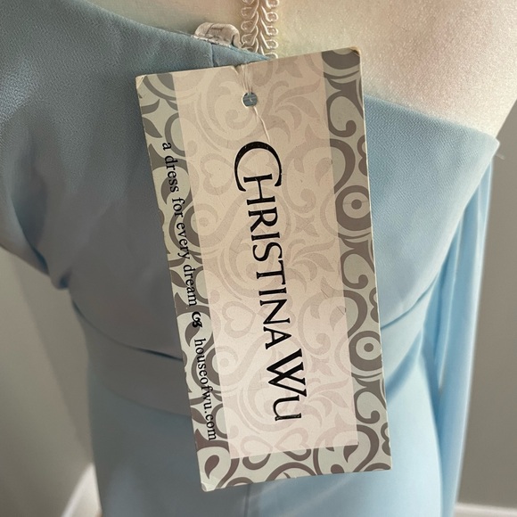 🌟3x Host Pick🌟Women’s Blue Christina Wu Chiffon Gown - Picture 8 of 12